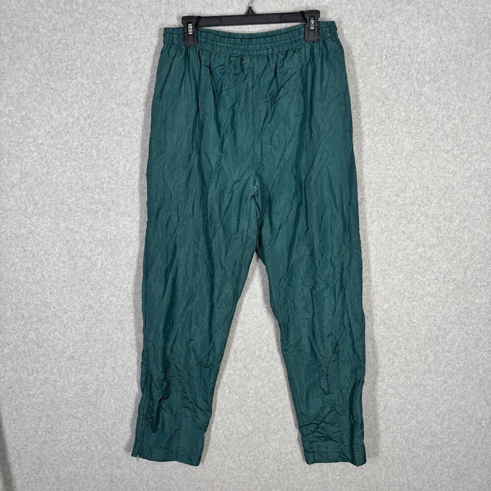 90s Energy‎ Zone Track Pants Medium Teal Nylon Jogger Windbreaker Baggy 80s